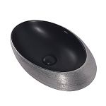 Раковина накладная ABBER Bequem AC2107BS черная матовая с серебром-3