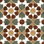 Керамогранит Nice Ker 7004 Rabat green 45.2х45.2 микс матовый с орнаментом