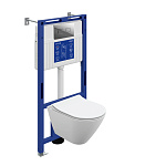 Комплект CITY SMART DPL EO slim инсталляция AQUA 50 PRIME P кнопка ACCENTO SQUARE пластик хром глянцевый LP