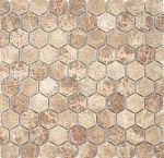 Шестиугольная мозаика Emperador light MAT hex 18x30x6 (Caramelle Mosaic)