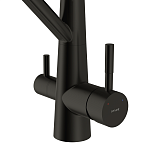 Смеситель для кухни VIVO однорычажный с подключением фильтра с гибким изливом черный-3