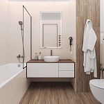 Мрамор Фэнси Крим / Mramor Fancy Cream (Ceradim) (Ceradim), ректифицированный, под кремовый мрамор, для пола и стен в ванной, гостиной