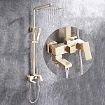 Душевая стойка ABBER Daheim AF8216G с изливом, золото матовое-2