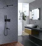 Душевая система ABBER Daheim AF8217B скрытого монтажа с изливом, черная матовая-2