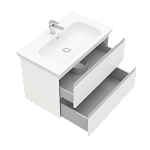 Тумба подвесная ELECTRA 80 под умыв-к Creavit Ideal 80, белый глянец, LE-WCAB-80-101-4