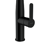 Смеситель для кухни OLIVA с выдвижным изливом черный-4