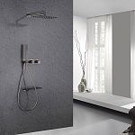 Душевая система ABBER Rund AF8750NG скрытого монтажа с изливом, термостат, никель-2