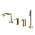 Смеситель ABBER Emotion AF8813G на борт ванны, золото матовое