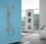 Душевая стойка ABBER Wasser Kreis AF8160RG с термостатом без излива, розовое золото-2