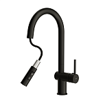 Смеситель для кухни BRASKO с выдвижным изливом черный-7