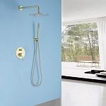 Душевая система ABBER Emotion AF8818G скрытого монтажа без излива, золото матовое-2