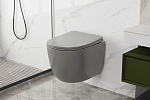 Унитаз ABBER Bequem AC1103MG подвесной серый матовый, безободковый-3