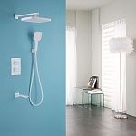 Душевая система ABBER Weiss Insel AF8050W скрытого монтажа с изливом, термостат, белый-2