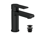 Смеситель BRASKO BLACK для раковины с клик-клак