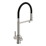 Смеситель для кухни ZEN с подключением фильтра с гибким изливом сатин-5