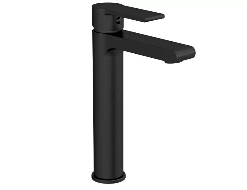 Смеситель BRASKO BLACK высокий для раковины с клик-клак