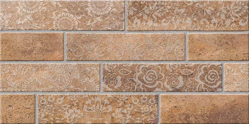 Belani Брик коричневый декор 01 настенная плитка