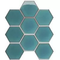 Мозаика Hexagon big Green Glossy 95x110 Starmosaic