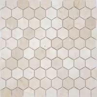 Шестиугольная мозаика Crema Marfil MAT hex 18x30x6 (Caramelle Mosaic)