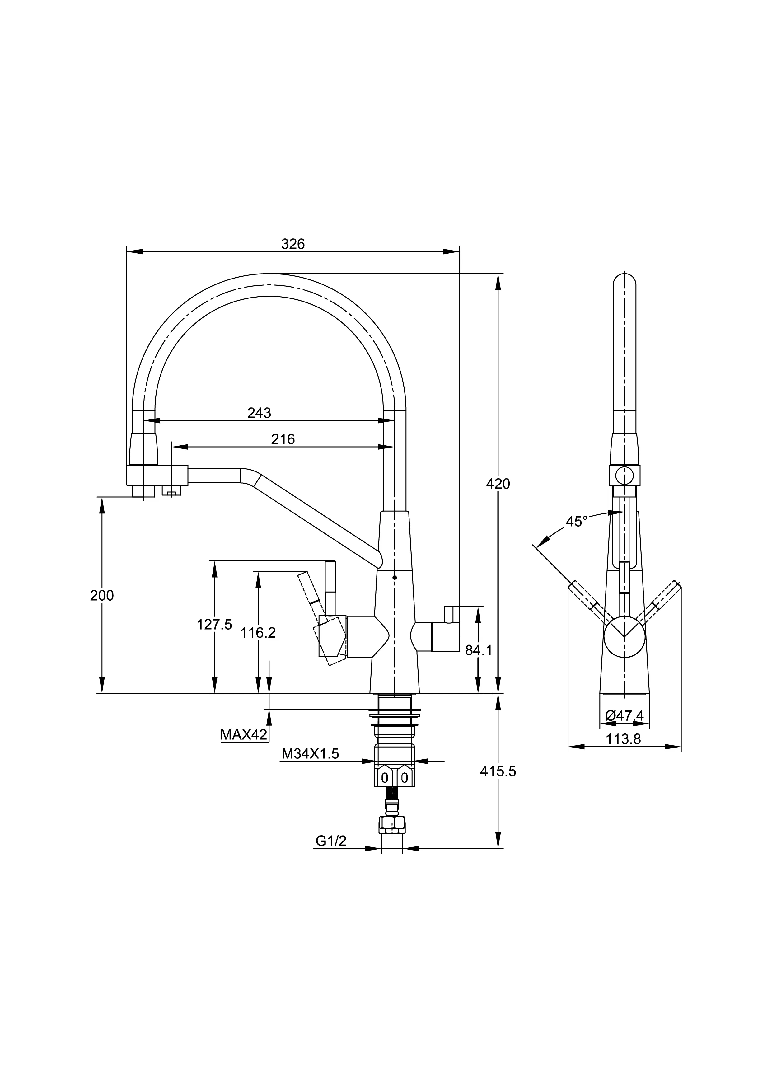 Смеситель для кухни VIVO черный