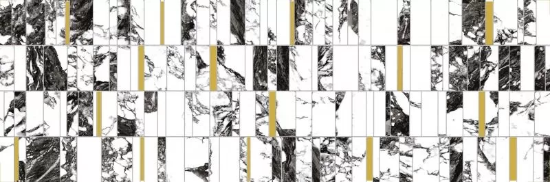 Настенная вставка Meissen Keramik White stream темно-серый 25x75 A16517