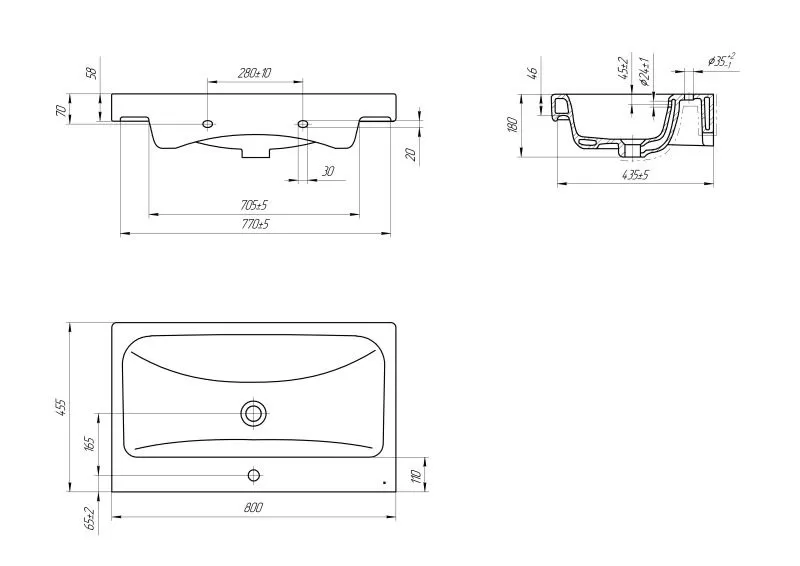 Раковина MODUO 80