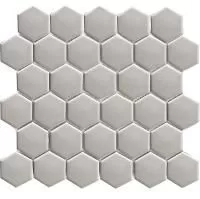 Шестиугольная серая мозаика Hexagon Small Grey Glossy 51x59 Starmosaic