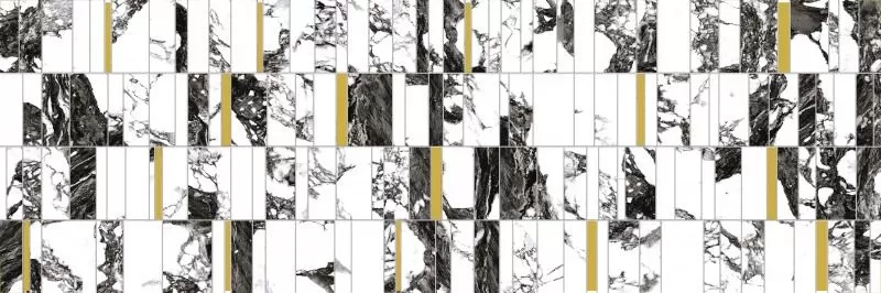 Настенная вставка Meissen Keramik White stream темно-серый 25x75 A16517