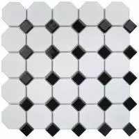 Мозаика Octagon small White/Black Matt Starmosaic
