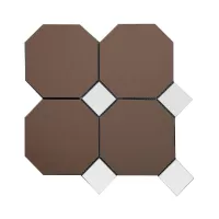 Петергоф Октагон 14.6*14.6 коричневый с белыми вставками (006/001) 29.4*29.4, Keramark