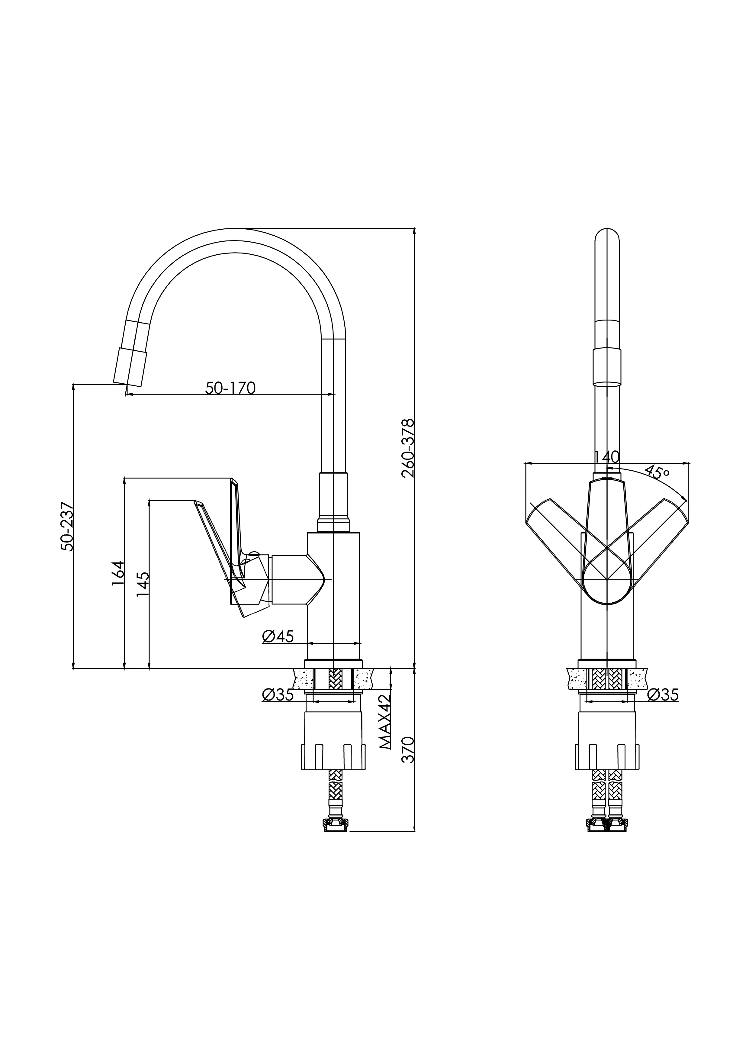 Смеситель для кухни MODUO черный