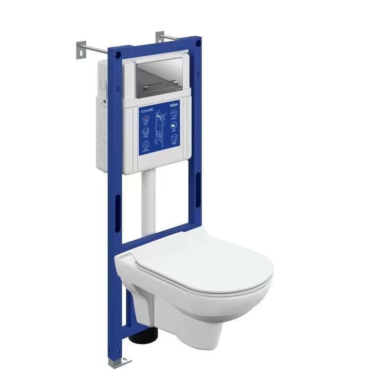 Комплект CITY DPL EO slim инсталляция AQUA 40 SMART M кнопка ESTETICA пластик хром глянцевый