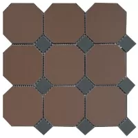 Петергоф Октагон 9.6*9.6 коричневый с черными вставками (006/013) 29.2*29.2, Keramark