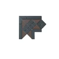 Петергоф угловой элемент коричневый с черными вставками (006/013) 23.4*23.4*15.8, Keramark