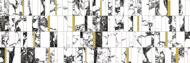 Настенная вставка Meissen Keramik White stream темно-серый 25x75 A16517