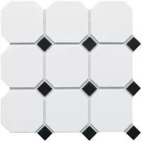 Мозаика Octagon big White/Black Matt Starmosaic