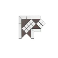 Петергоф угловой элемент коричневый с белыми вставками (006/001) 23.4*23.4*15.8, Keramark